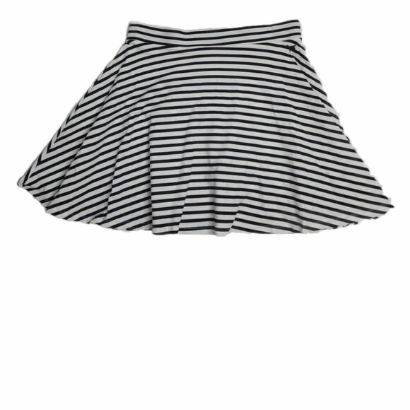 VS‎ PINK striped skirt black and white skater elastic waist L - Picture 2 of 7